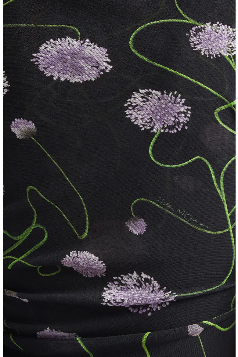 Twisted Floral Mesh Top, Alternate, color, BLACK MULTICOLOR