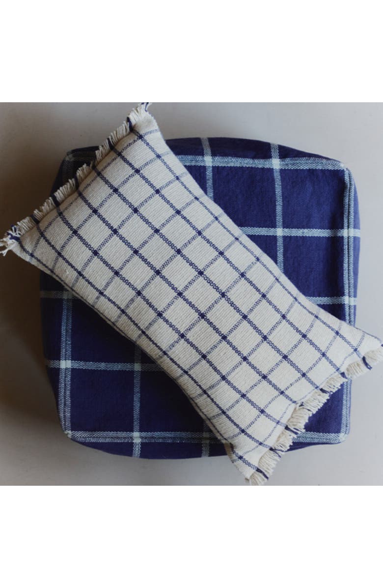 Lorena Canals Cushion Geo Block, Alternate, color, Navy Blue, Natural