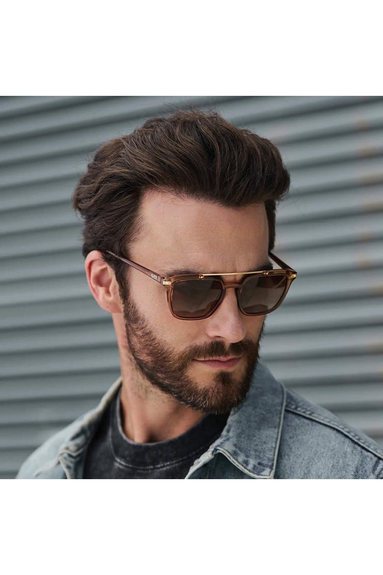 Connor - 52mm Square Polarized Sunglasses, Alternate, color, Crystal Brown