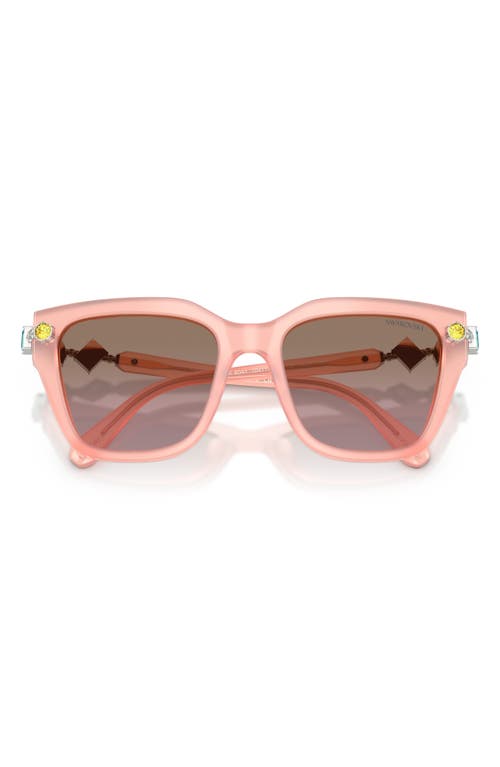 Swarovski 53mm Irregular Sunglasses In Pink