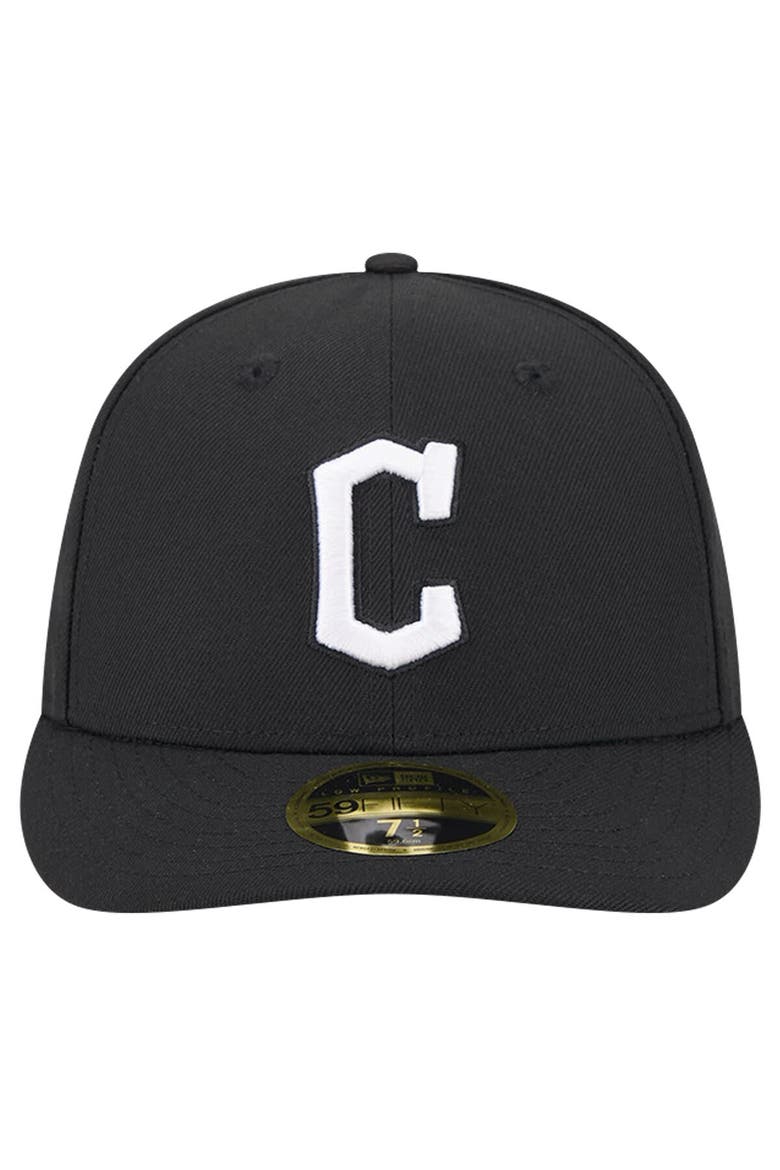 Men's New Era Black Cleveland Guardians Low Profile 59FIFTY Fitted Hat, Alternate, color, Black