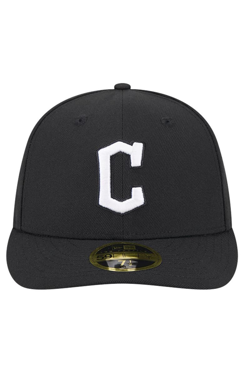 New Era Men's New Era Black Cleveland Guardians Low Profile 59FIFTY Fitted Hat, Alternate, color, Black