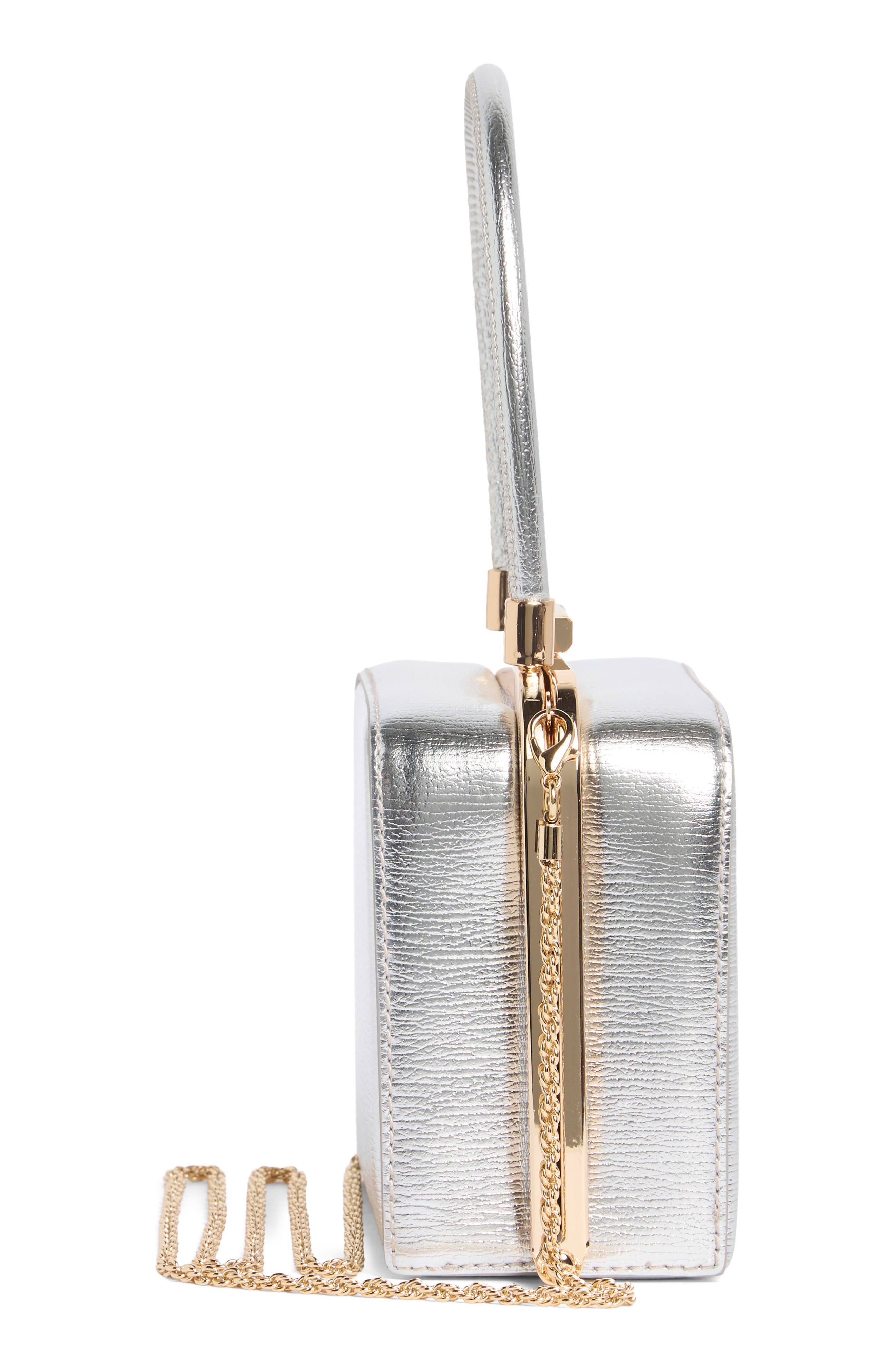 Khloe Frame Clutch, Alternate, color, SILVER