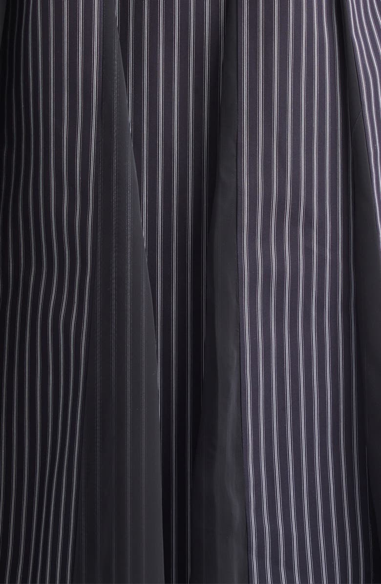 Sacai Stripe Cap Sleeve Poplin & Chiffon Shirtdress, Alternate, color, Navy Stripe
