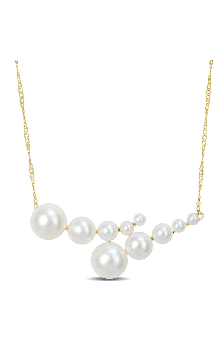 Julianna B. Graduated Cultured Pearl Necklace 14k, Main, color, Yellow Gold