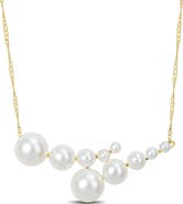 Julianna B. Graduated Cultured Pearl Necklace 14k