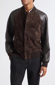 TOM FORD Suede & Leather Bomber Jacket