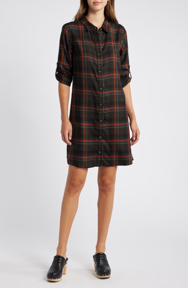 Hatley Cara Plaid Button-Up Shirtdress, Main, color, 
