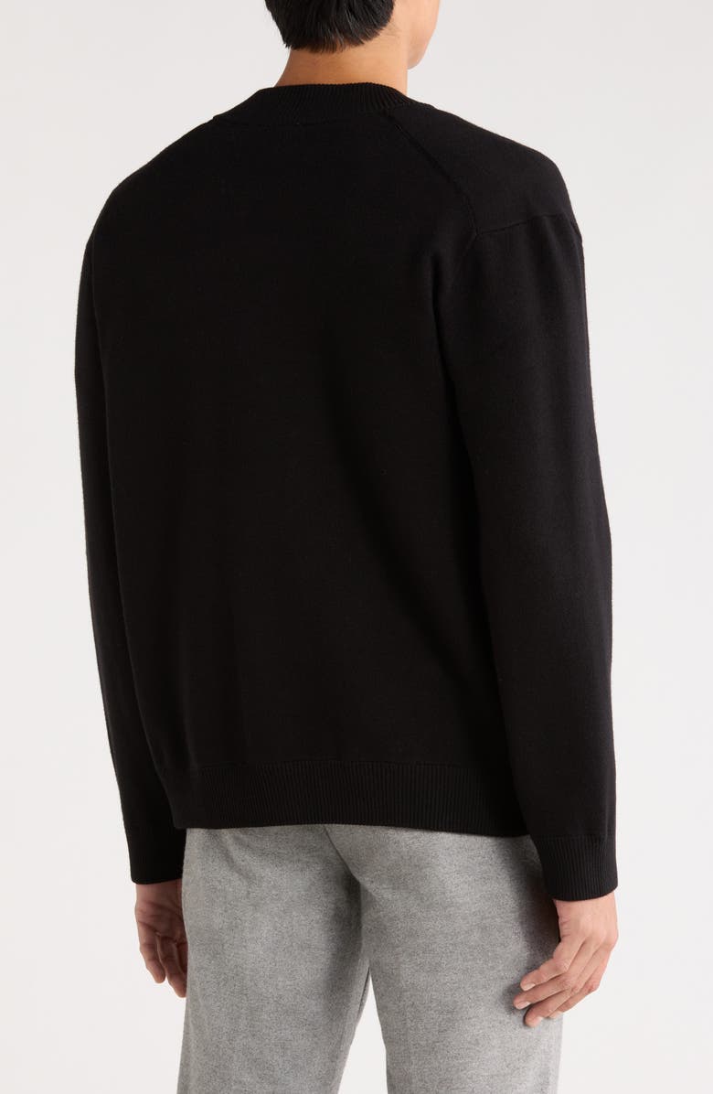 Elie Tahari Varsity Sweater Jacket, Alternate, color, Black