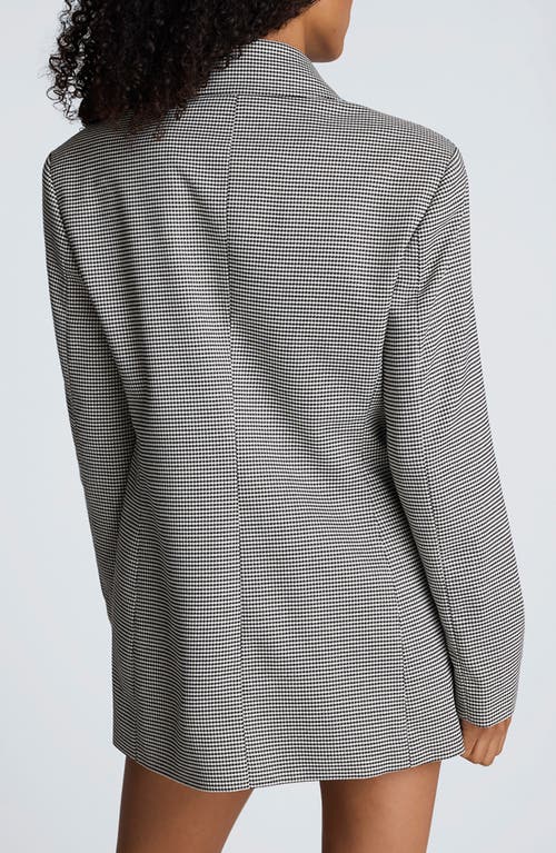 Kenneth Cole Houndstooth Check Double Breasted Jacket In Gray