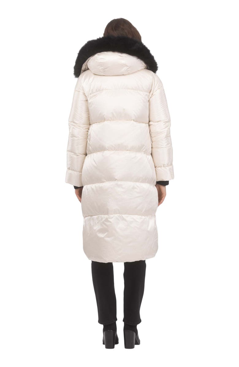 GORSKI Apres-Ski Long Coat With Detachable Trim, Alternate, color, Champagne/Black