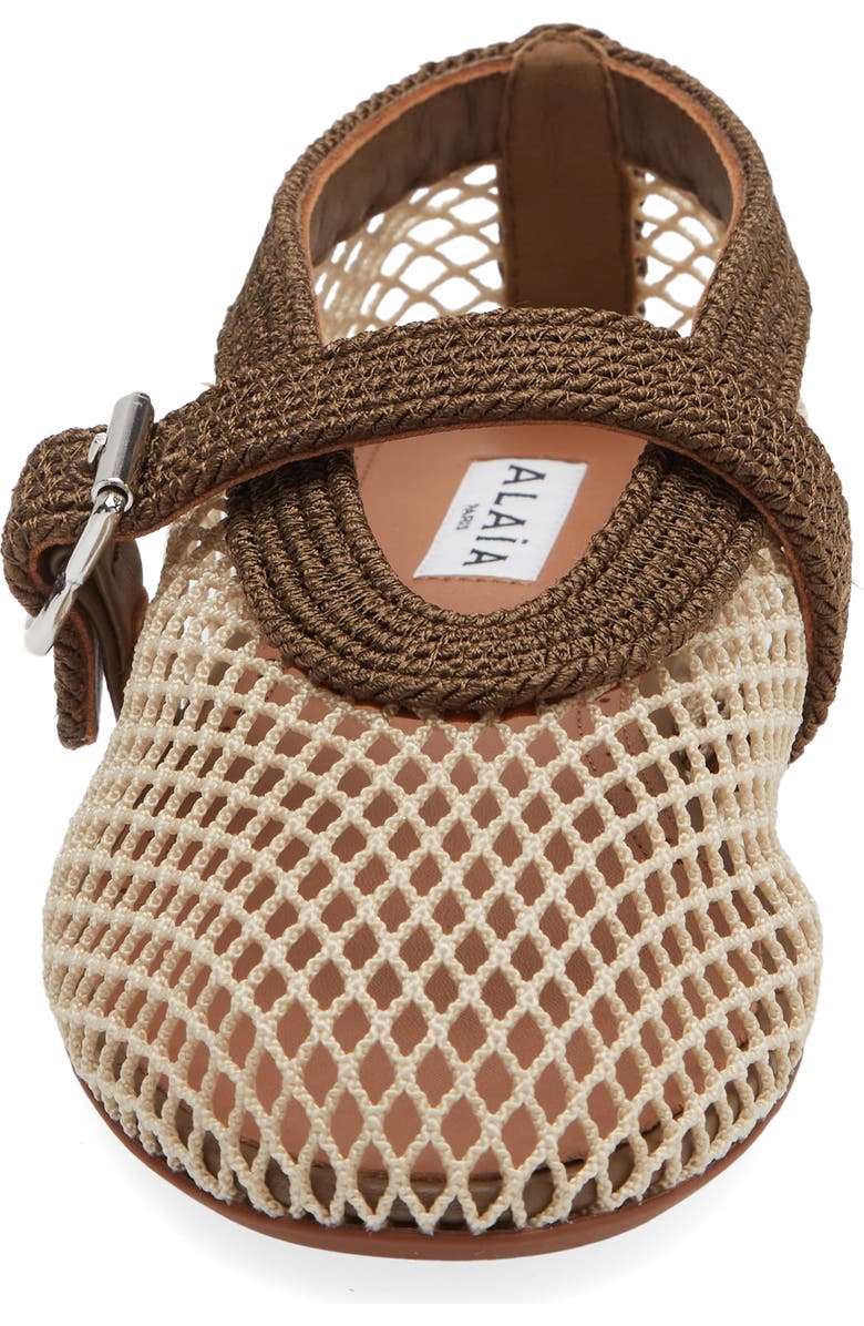 Alaïa Mesh Mary Jane Flat, Alternate, color, Vert Kaki