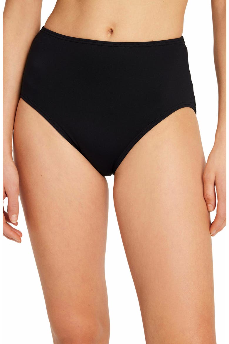 High Waist Bikini Swim Bottom, Alternate, color, Black