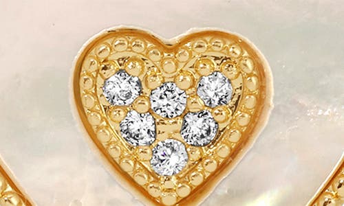 Eye Candy Los Angeles Isabella Cubic Zirconia Crown & Heart Drop Earrings In Gold