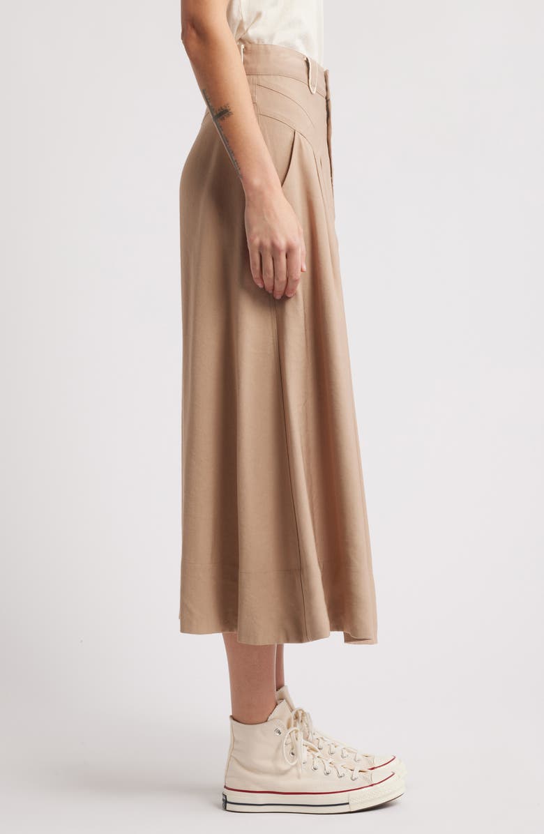 THE GREAT. The Western Field Midi Skirt, Alternate, color, Barley