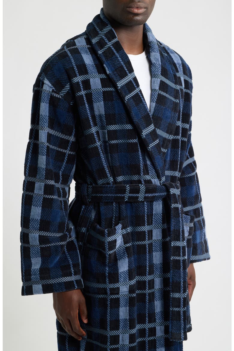 Terry Shawl Robe, Alternate, color, NAVY/ BLUE