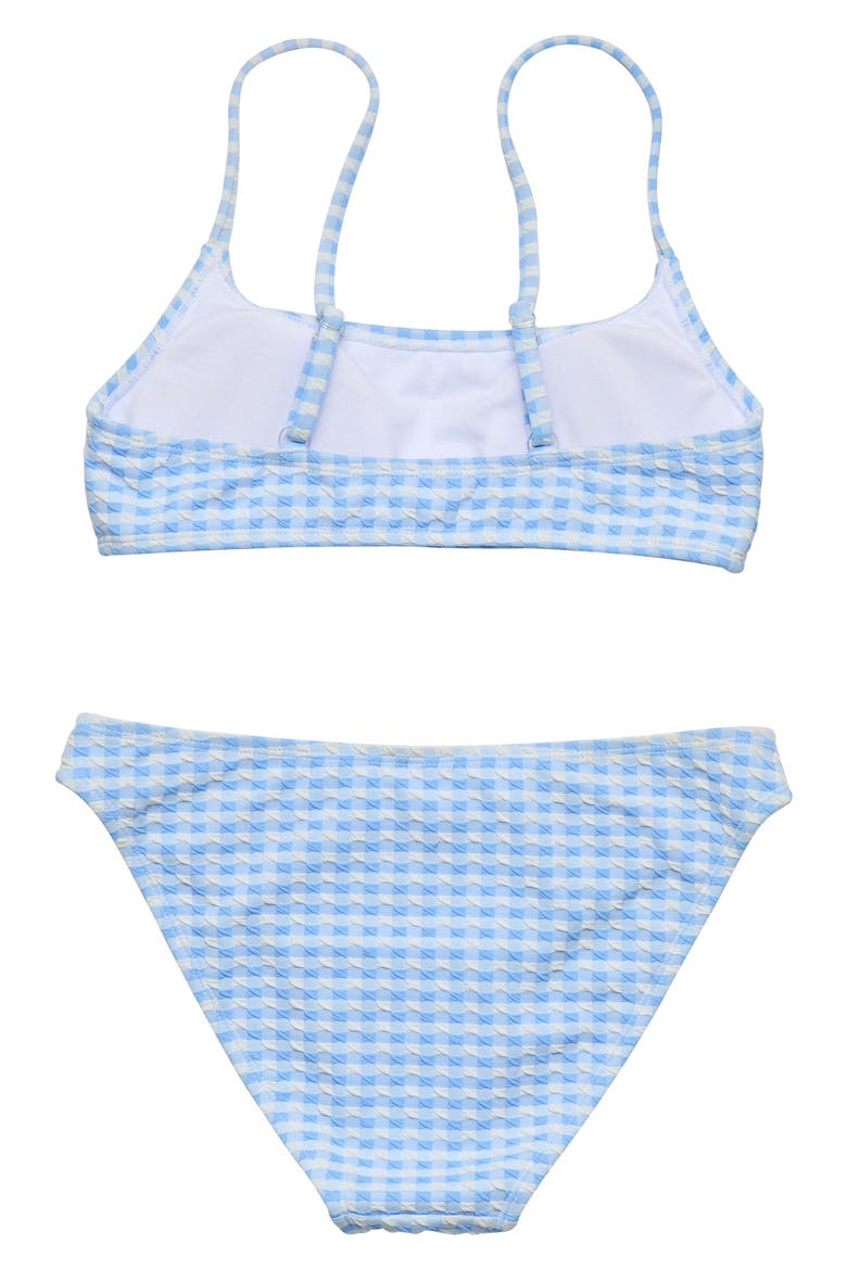 Kids' Seaside Gingham Crop Two-Piece Swimsuit, Alternate, color, BLUE