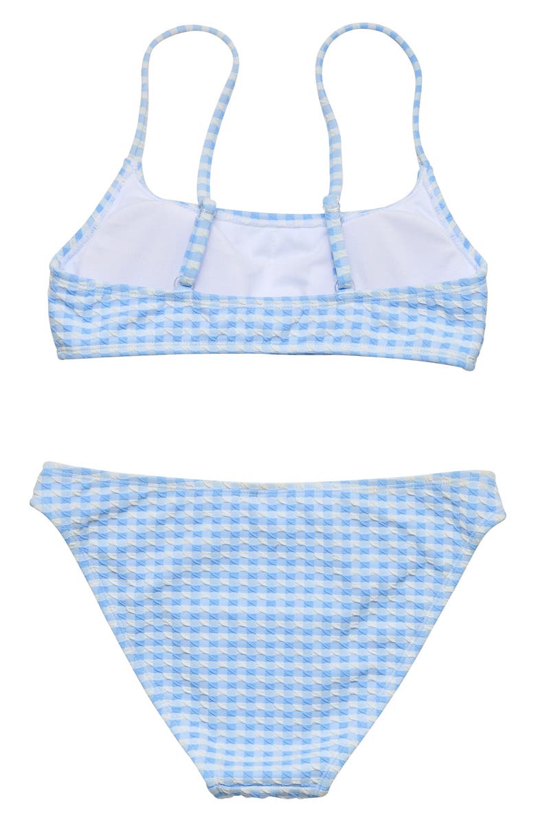 Snapper Rock Kids' Seaside Gingham Crop Two-Piece Swimsuit, Alternate, color, Blue
