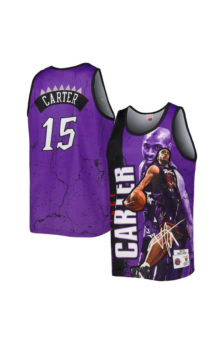 Mitchell & Ness Men's Mitchell & Ness Vince Carter Purple Toronto Raptors 1998-99 Hardwood Classics Player Burst Tank Top, Main, color, 
