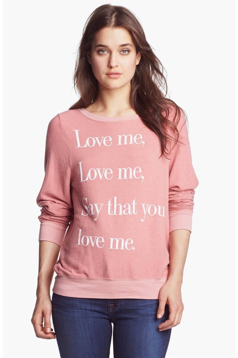 'Love Me' Sweatshirt, Main, color, BLUSH