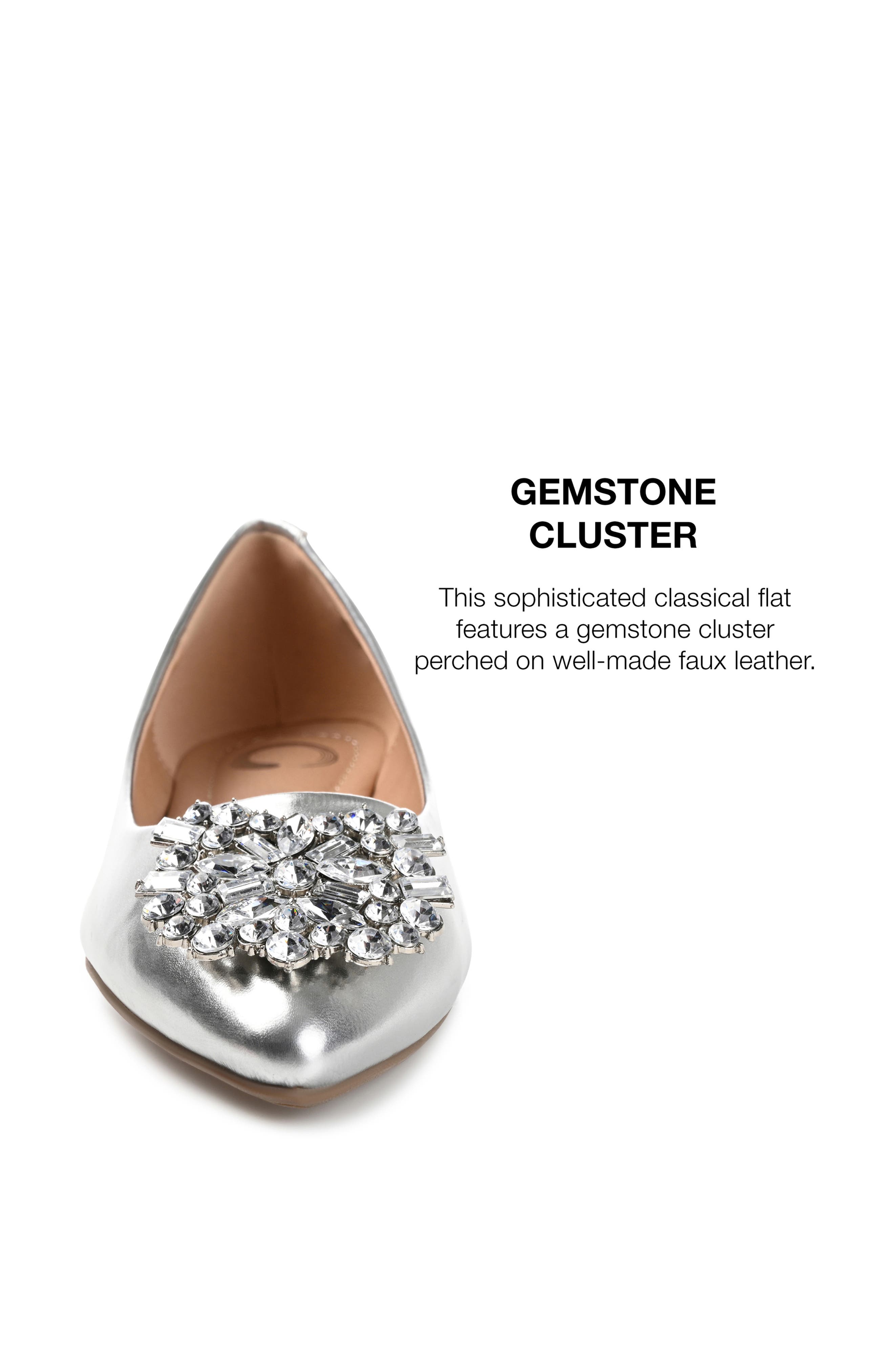 JOURNEE Renzo Embellished Flat, Alternate, color, SILVER