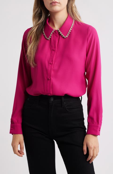 Sylvi Rhinestone Collar Shirt