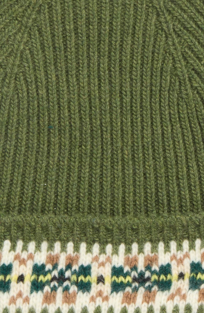 Bode Moritz Virgin Wool Pompom Beanie, Alternate, color, Green Multi