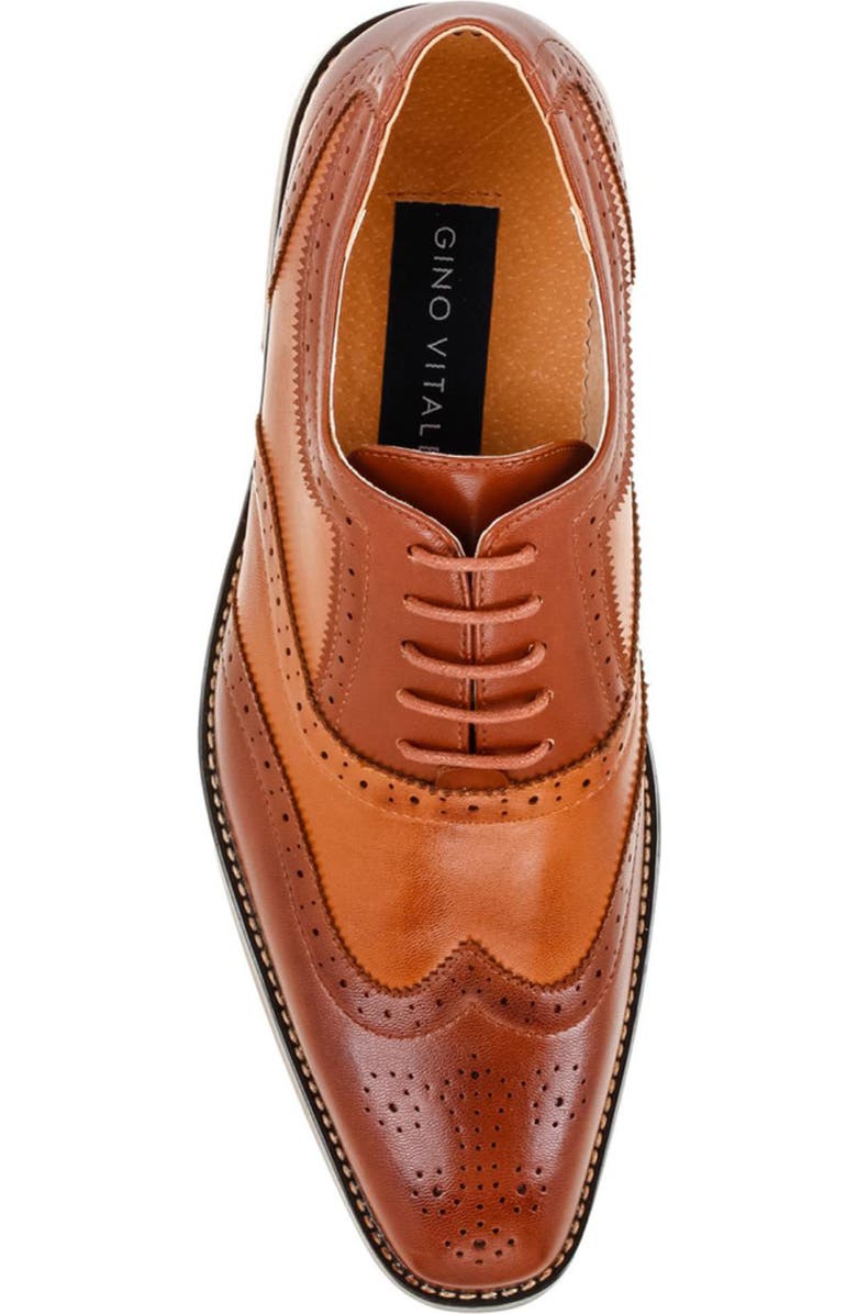 Gino Vitale Two-Tone Wingtip Oxford, Alternate, color, Brown/ Tan