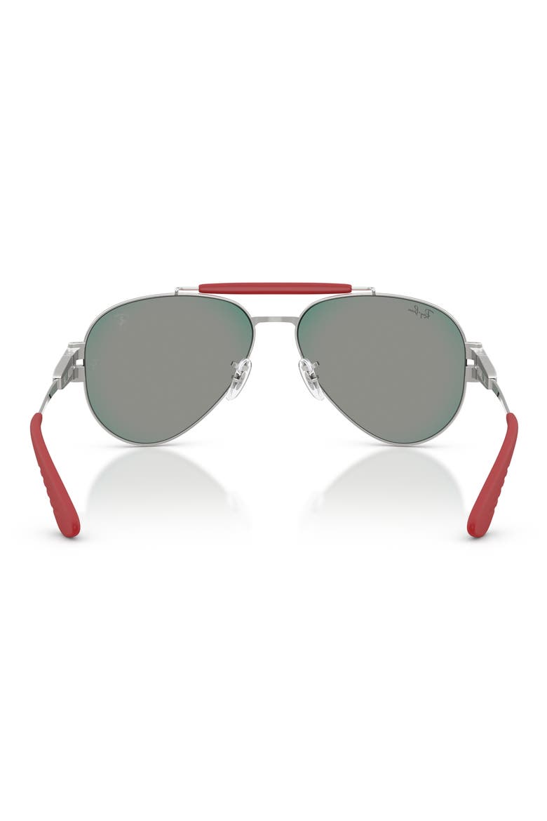 x Ferrari 58mm Phantos Sunglasses, Alternate, color, SILVER / DARK GREY