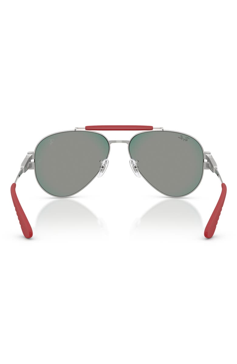 Ray-Ban x Ferrari 58mm Phantos Sunglasses, Alternate, color, Silver / Dark Grey