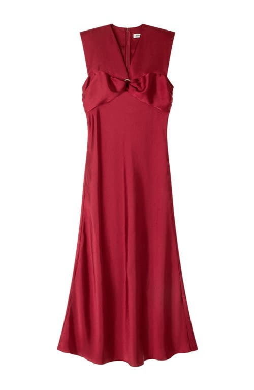 Sandro V-neck Maxi Dress In Burgundy