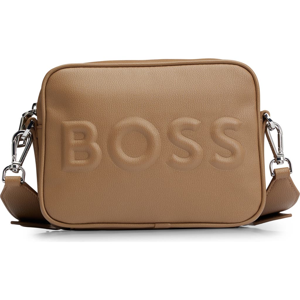 Hugo Boss Boss Olivia Faux Leather Crossbody Bag In Brown