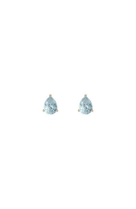 Pear Gemstone Solitaire Stud Earrings