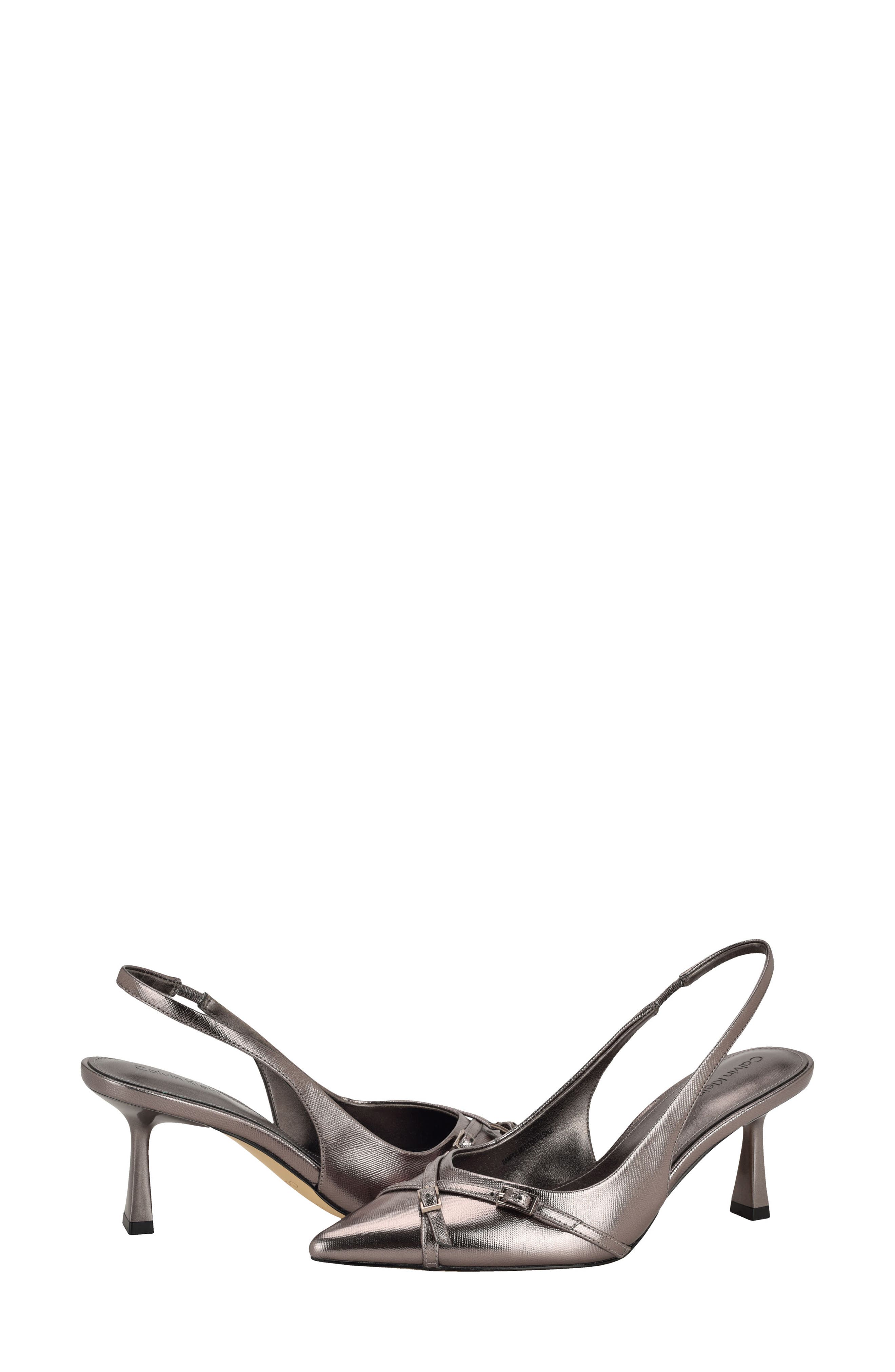 Tulissa 2 Pointed Toe Slingback Pump, Alternate, color, PEWTER
