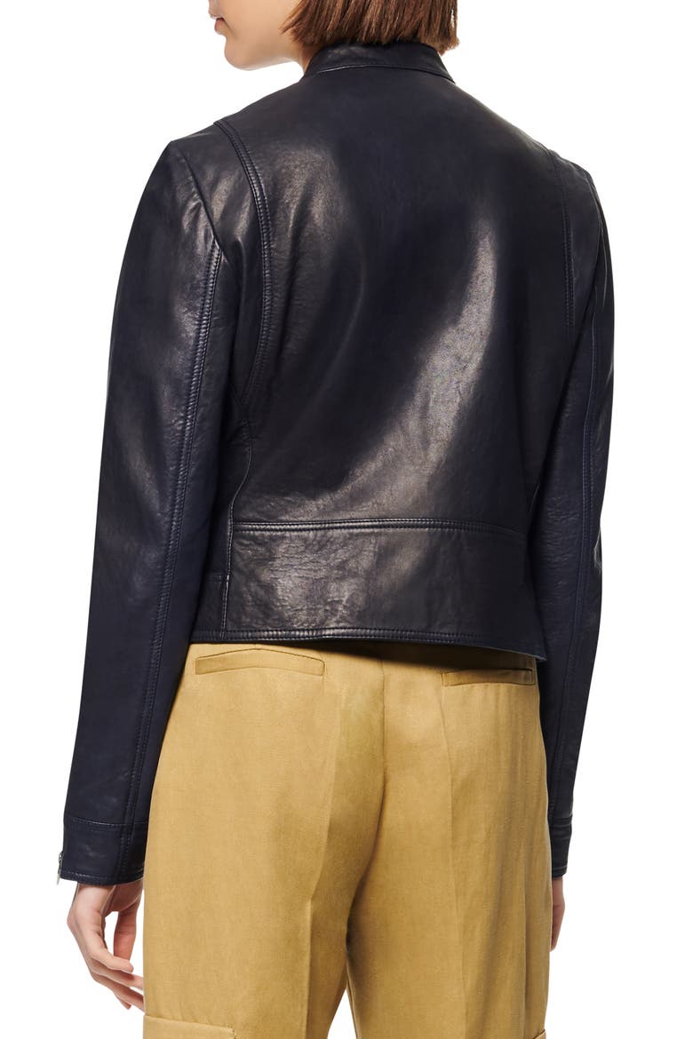 Ramsey Leather Racer Jacket, Alternate, color, NAVY
