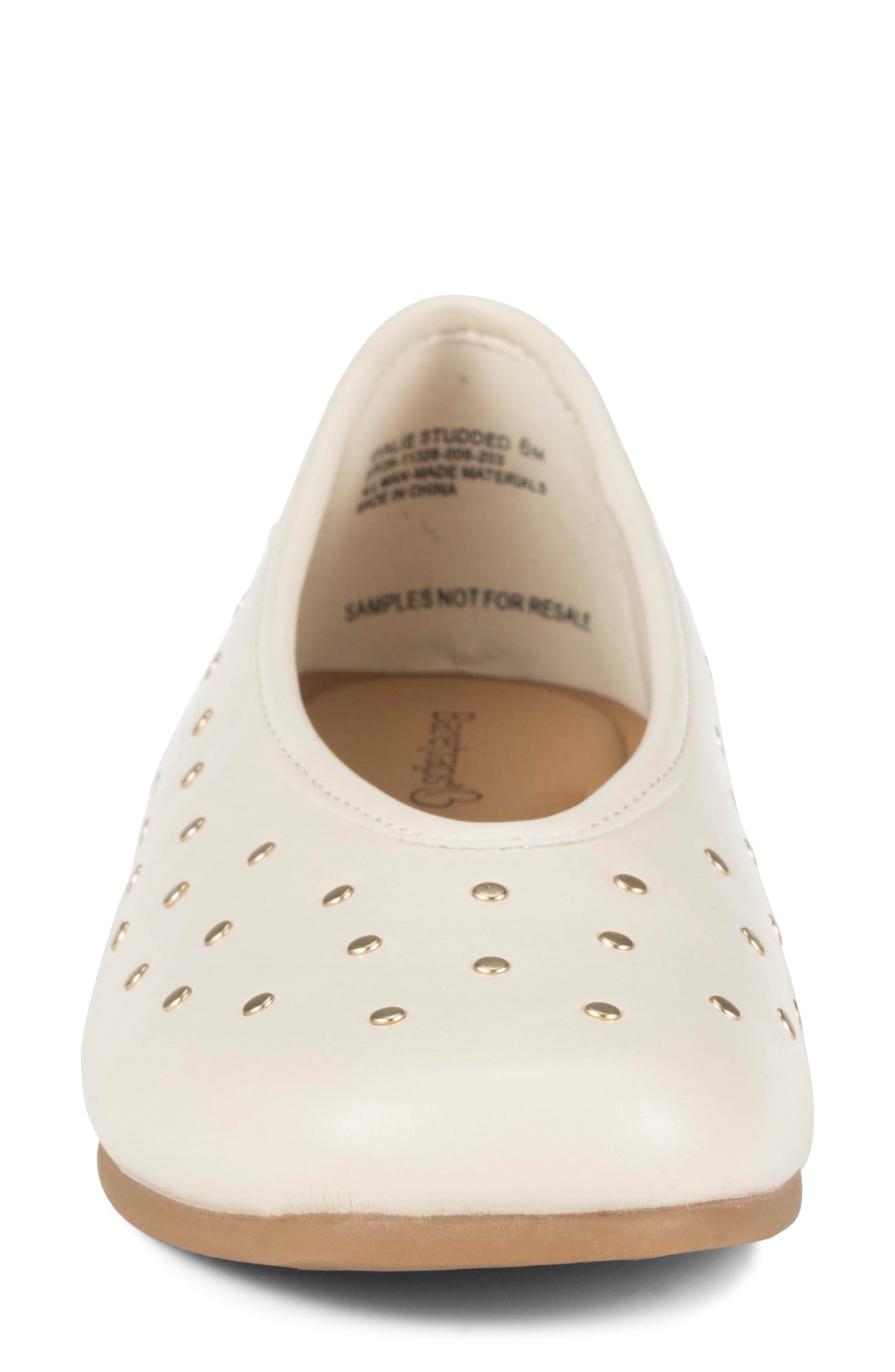 Ryalie Studded Flat, Alternate, color, CREAM