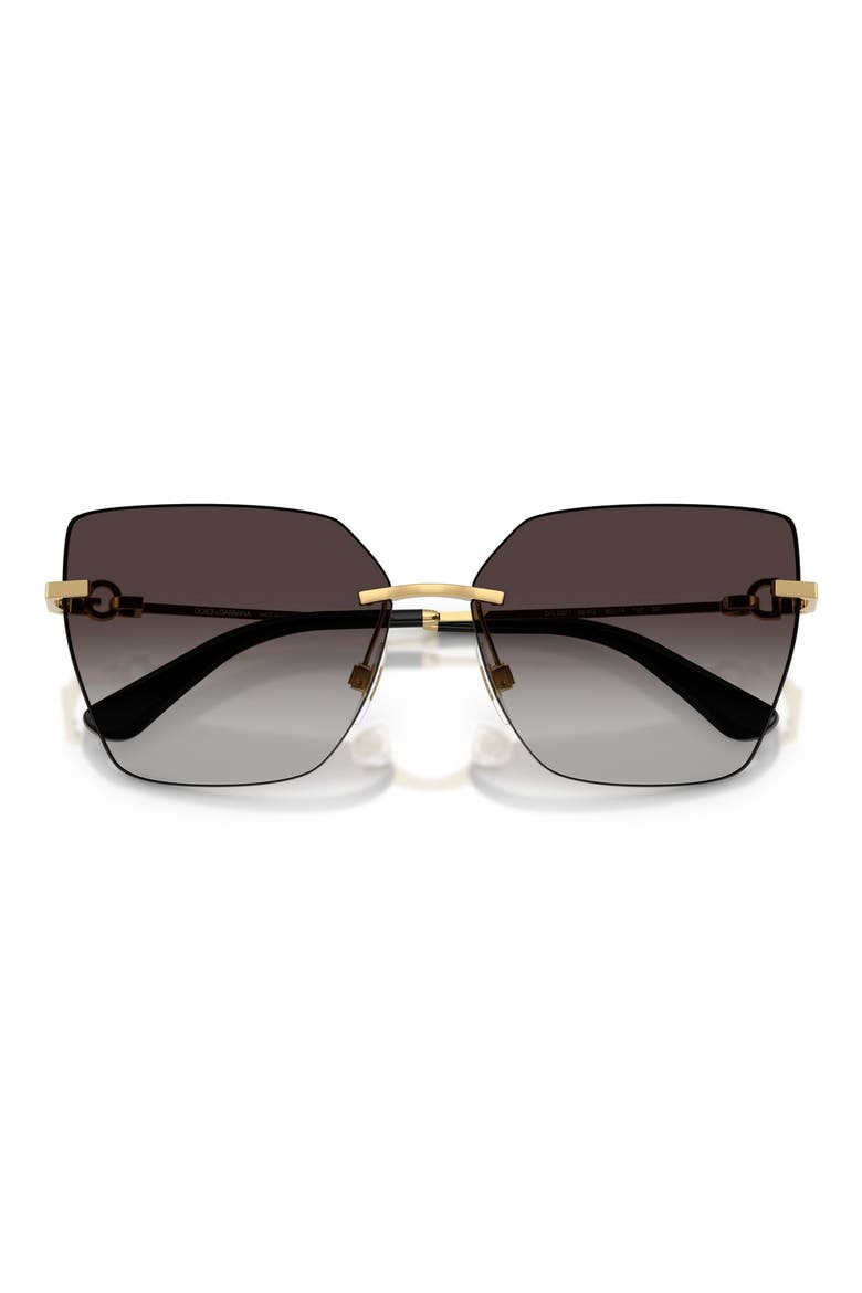 62mm Oversize Gradient Cat Eye Sunglasses, Alternate, color, GOLD / GREY GRADIENT