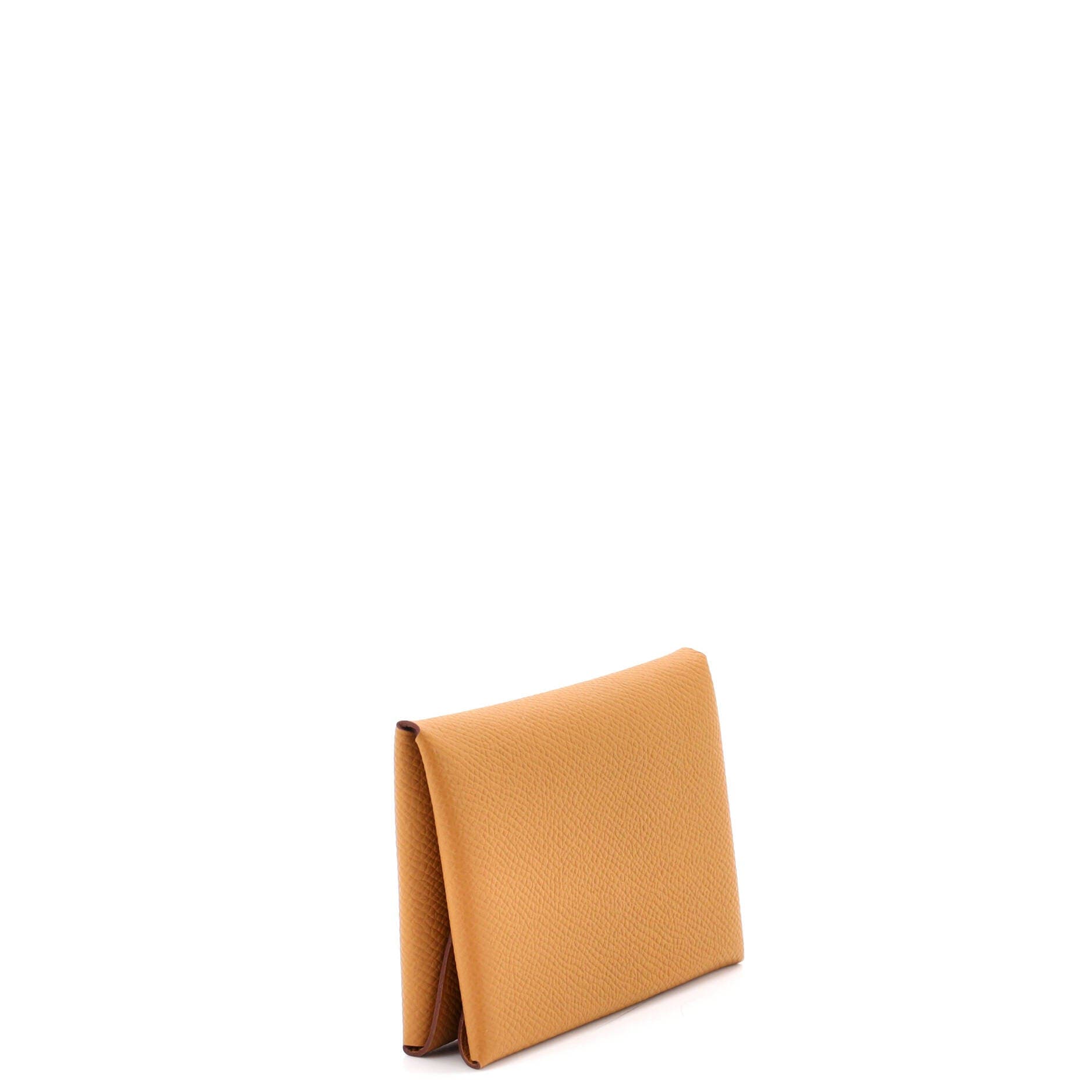 Pre-Owned Hermes Calvi Duo Card Holder Epsom, Alternate, color, Sesame