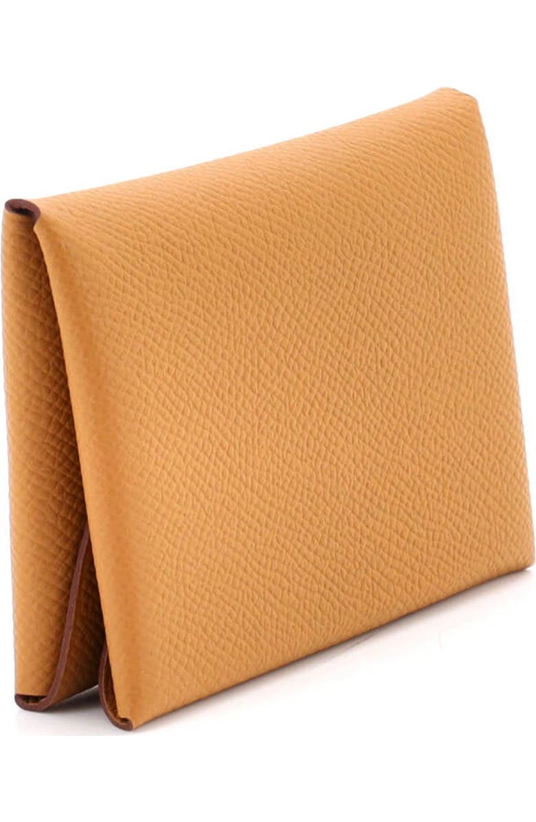 Pre-Owned Hermes Calvi Duo Card Holder Epsom, Alternate, color, Sesame