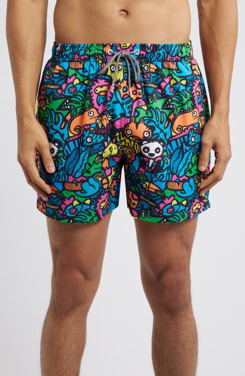 Munday Jungle Mid Length Swim Trunks