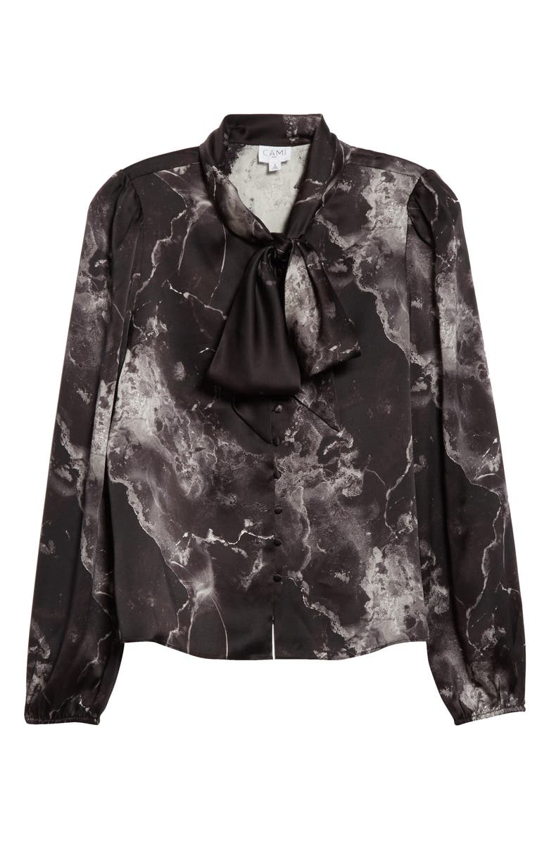 CAMI NYC The Ellery Tie Neck Silk Charmeuse Blouse, Alternate, color,