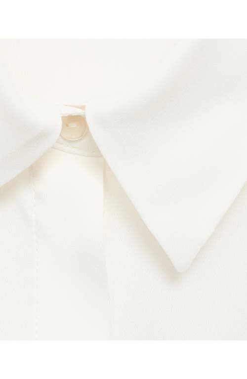 Mango Print Button-up Shirt In White