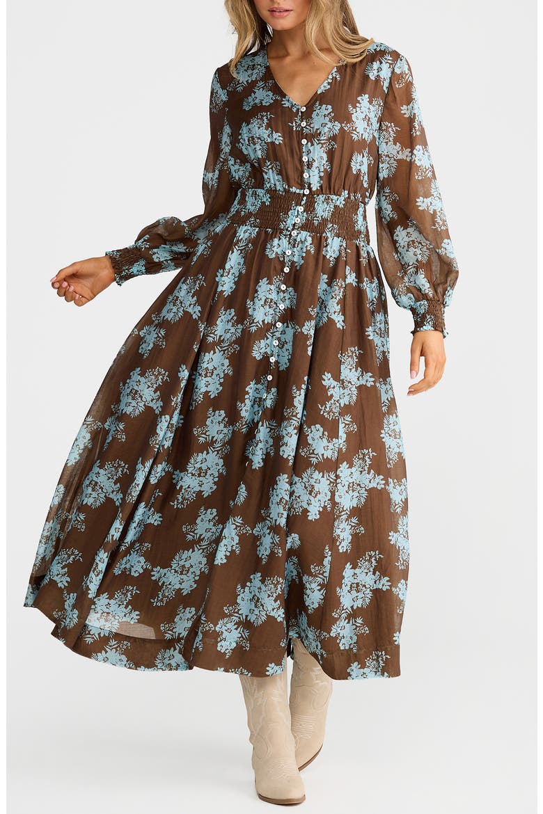 Halcyon Floral Print Long Sleeve Maxi Dress, Alternate, color, MISTFLOWER