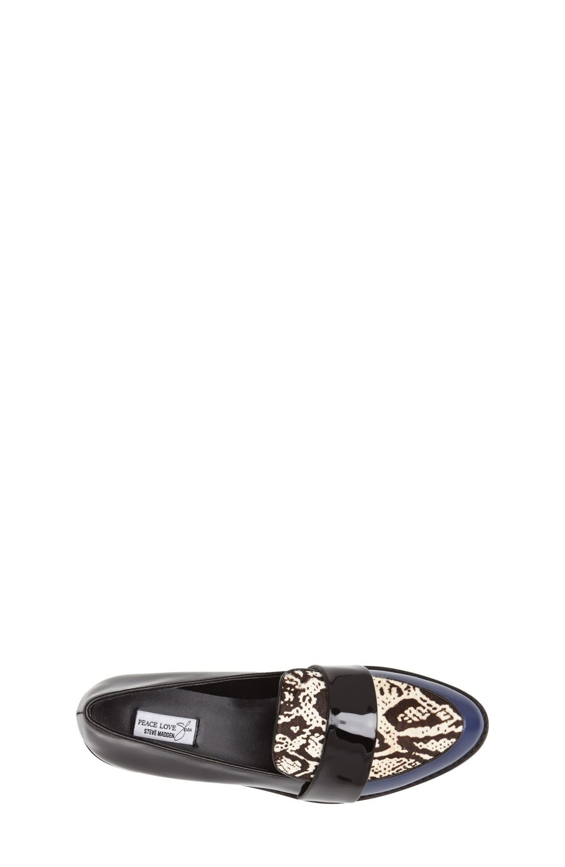 Peace Love Shea Steve Madden 'Tventura' Croc Embossed Calf Hair Loafer, Alternate, color, BLUE MULTI