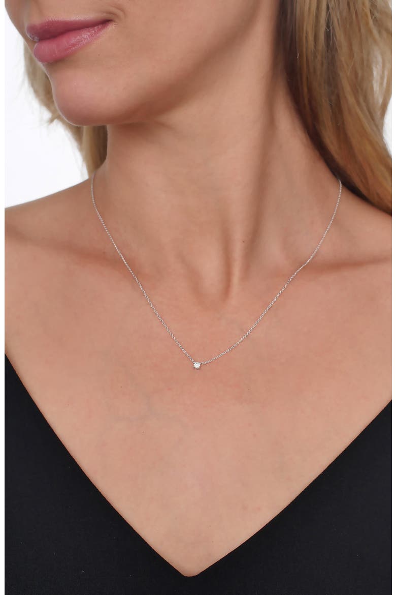 Petite Liora Diamond Solitaire Pendant Necklace, Alternate, color, WHITE