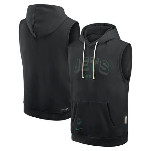 Men's Nike Black New York Jets Sideline Performance Sleeveless Pullover Hoodie