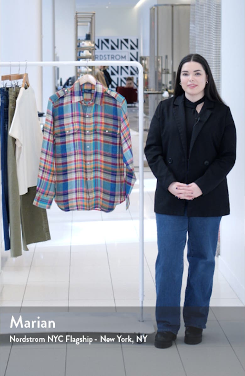 Plaid Linen Button-Up Shirt, sales video thumbnail