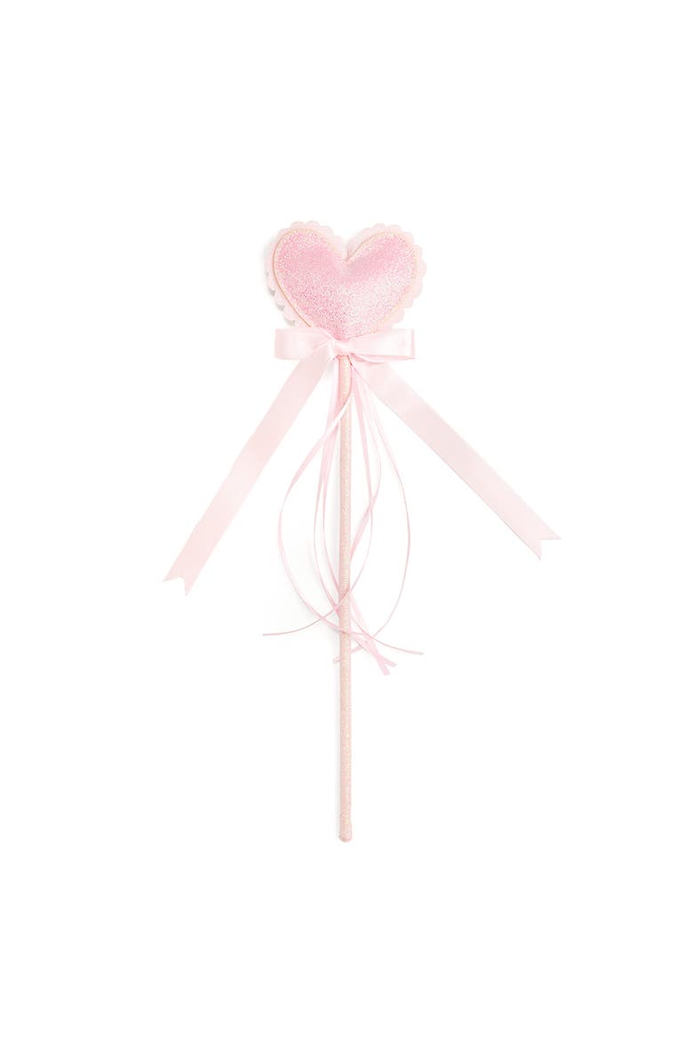 Sweet Wink Scalloped Glitter Heart Wand, Main, color, Pink