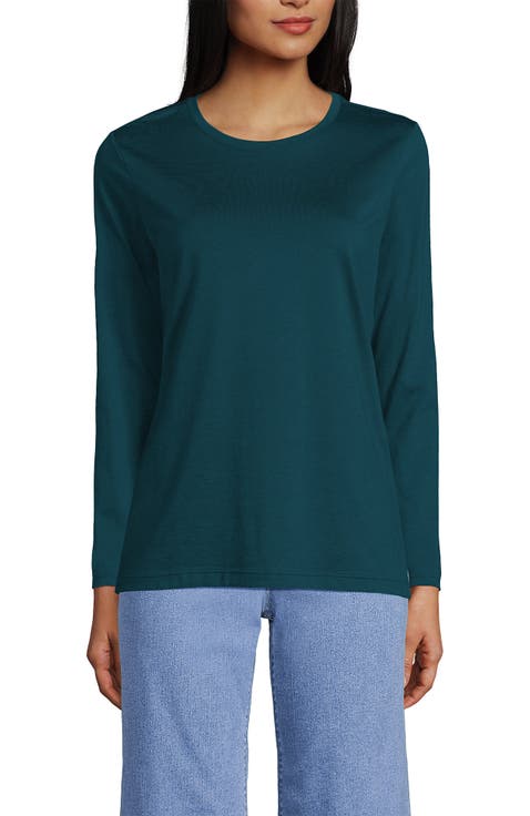 Relaxed Supima Cotton Long Sleeve Crew Neck T-Shirt