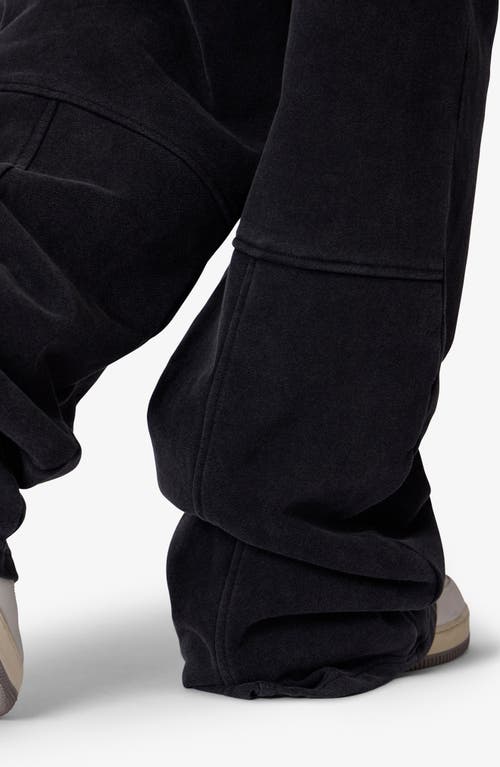 Mnml Boxing Oversized Cotton Fleece Sweatpants In Washed Black